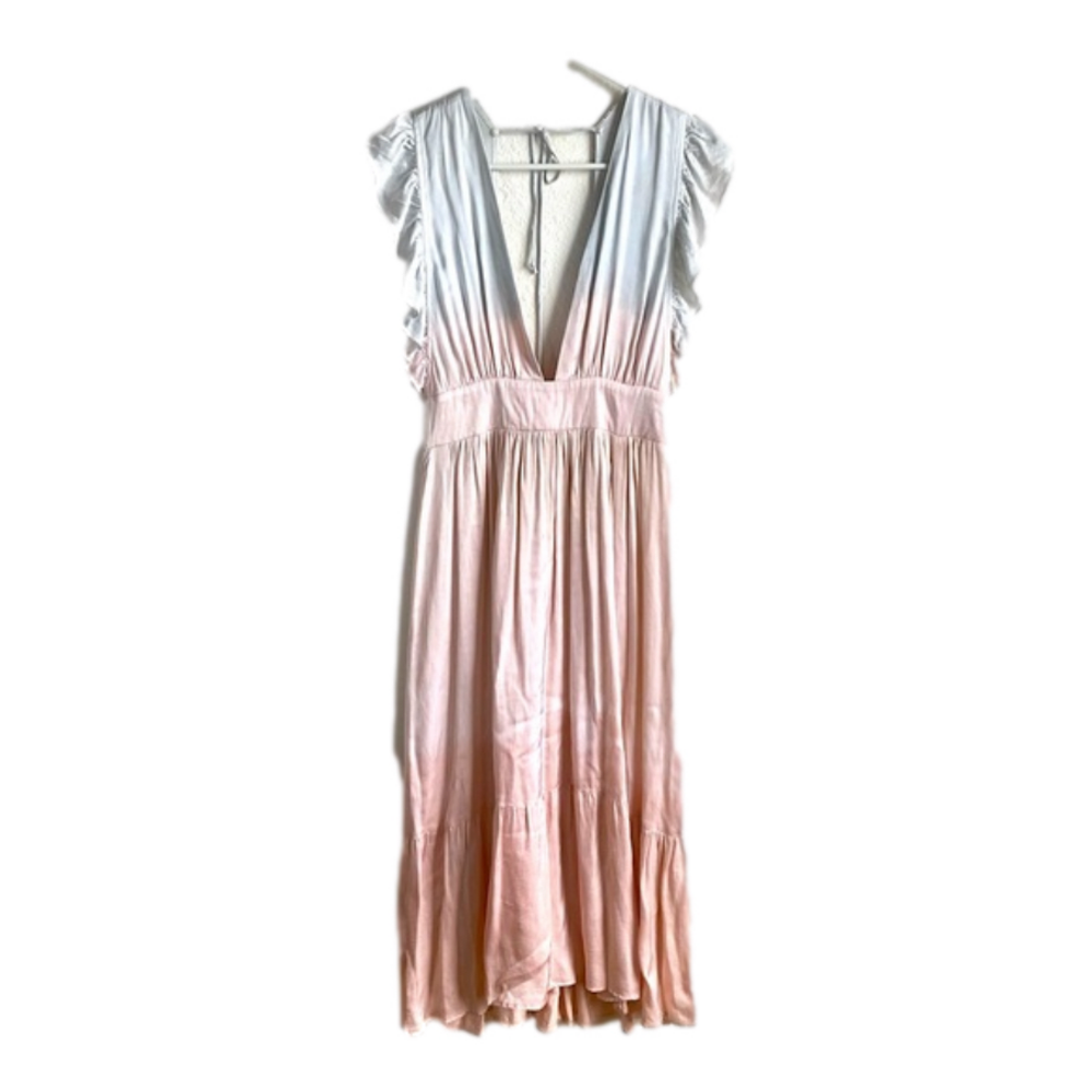 OLIVACIOUS Open Back Ombre Satin Dress